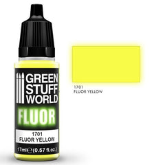 FLUOR Yellow - Acrylic Fluorescent Paint - Green Stuff World - 17 mL dropper bottle - Gootzy Gaming