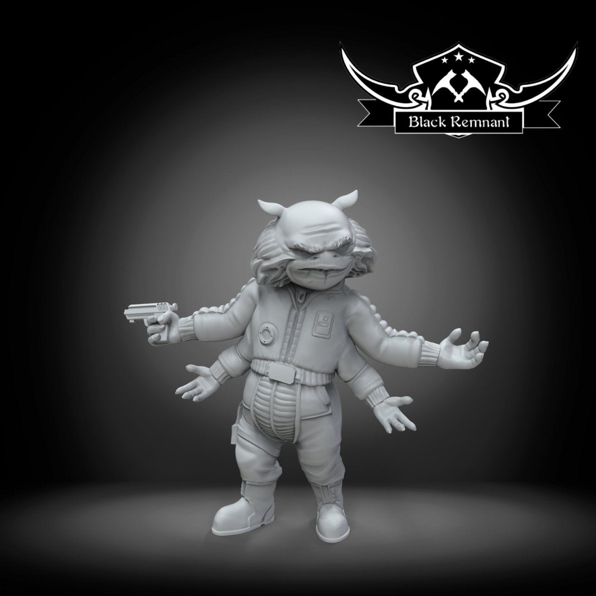 Four Arms Alien Pilot Miniature - SW Legion Compatible Resin 3D Print - Black Remnant - Gootzy Gaming