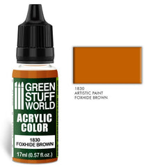 Foxhide Brown - Matte Acrylic Paint - Green Stuff World - 17 mL Dropper Bottle - Gootzy Gaming