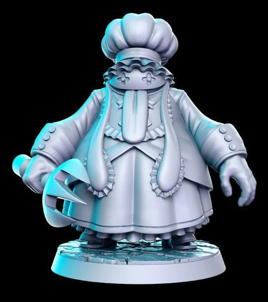 Frog Hunter Chef - Single Roleplaying Miniature for D&D or Pathfinder - 32mm Scale Resin 3D Print - RN EStudios - Gootzy Gaming