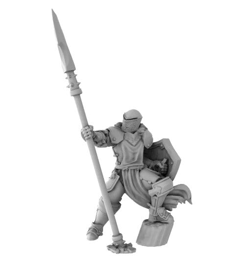 Full Armor Paladin with Spear and Shield - Roleplaying Mini for D&D or Pathfinder - 32mm Scale High Quality 8k Resin 3D Print - Lion Tower Miniatures - Gootzy Gaming