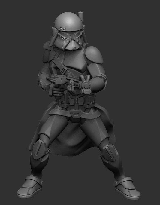 Galactic Marine Clone Commander Miniature - SW Legion Compatible (38 - 40mm tall) Multi - Piece Resin 3D Print - Dark Fire Designs - Gootzy Gaming