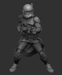 Galactic Marine Clone Commander Miniature - SW Legion Compatible (38-40mm tall) Multi-Piece Resin 3D Print - Dark Fire Designs - Gootzy Gaming