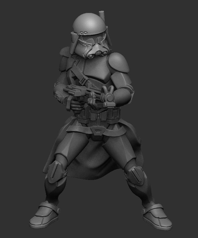 Galactic Marine Clone Commander Miniature - SW Legion Compatible (38 - 40mm tall) Multi - Piece Resin 3D Print - Dark Fire Designs - Gootzy Gaming