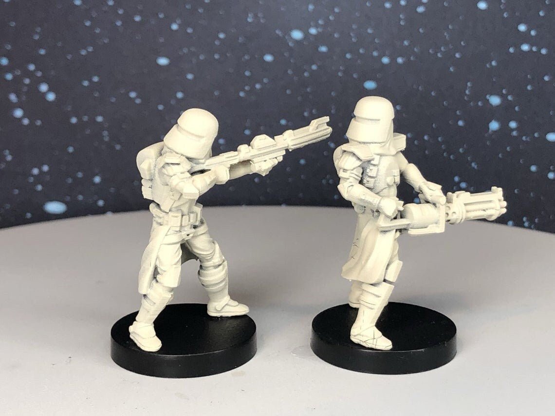 Galactic Marine Clone Trooper Heavies Miniature - SW Legion Compatible (38 - 40mm tall) Multi - Piece Resin 3D Print - Dark Fire Designs - Gootzy Gaming