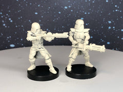Galactic Marine Clone Trooper Heavies Miniature - SW Legion Compatible (38 - 40mm tall) Multi - Piece Resin 3D Print - Dark Fire Designs - Gootzy Gaming