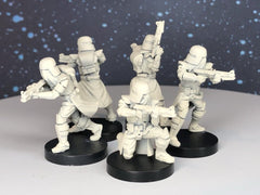 Galactic Marine Clone Trooper Squad - 5 Mini Bundle - SW Legion Compatible (38 - 40mm tall) Resin 3D Print - Dark Fire Designs - Gootzy Gaming