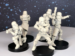 Galactic Marine Clone Trooper Squad - 5 Mini Bundle - SW Legion Compatible (38-40mm tall) Resin 3D Print - Dark Fire Designs