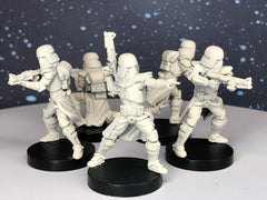 Galactic Marine Clone Trooper Squad - 5 Mini Bundle - SW Legion Compatible (38-40mm tall) Resin 3D Print - Dark Fire Designs