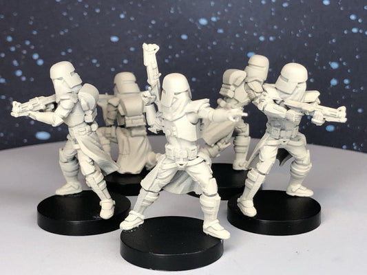 Galactic Marine Clone Trooper Squad - 5 Mini Bundle - SW Legion Compatible (38 - 40mm tall) Resin 3D Print - Dark Fire Designs - Gootzy Gaming