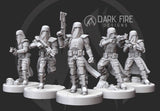 Galactic Marine Squad V2 - 5 miniature bundle - SW Legion Compatible (38-40mm tall) Resin 3D Print - Dark Fire Designs - Gootzy Gaming