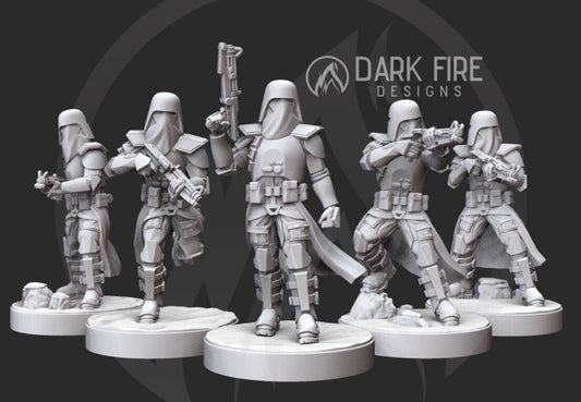 Galactic Marine Squad V2 - 5 miniature bundle - SW Legion Compatible (38 - 40mm tall) Resin 3D Print - Dark Fire Designs - Gootzy Gaming