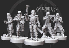 Galactic Marine Squad V2 - 5 miniature bundle - SW Legion Compatible (38 - 40mm tall) Resin 3D Print - Dark Fire Designs - Gootzy Gaming