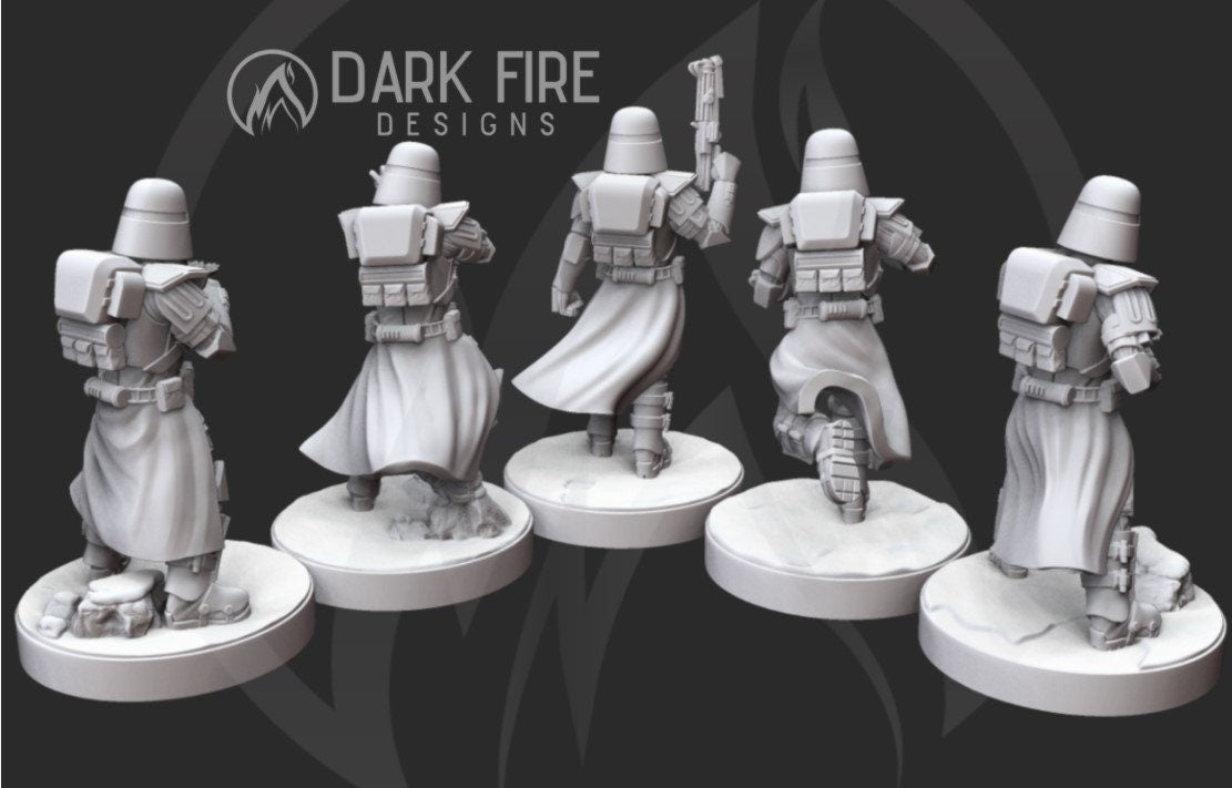 Galactic Marine Squad V2 - 5 miniature bundle - SW Legion Compatible (38-40mm tall) Resin 3D Print - Dark Fire Designs - Gootzy Gaming