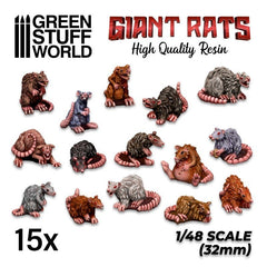 Giant Rats Collection - Unpainted Cast Resin Decoration Kit - Green Stuff World - Gootzy Gaming