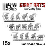 Giant Rats Collection - Unpainted Cast Resin Decoration Kit - Green Stuff World - Gootzy Gaming