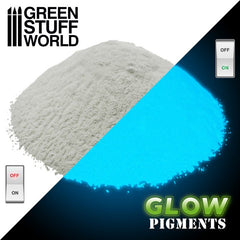 GLOW Mind Turquoise - Glow in the Dark Pigment Powder - Green Stuff World - 30 mL bottle - Gootzy Gaming