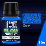 GLOW Space Blue - Glow in the Dark Pigment Powder - Green Stuff World - 30 mL bottle - Gootzy Gaming