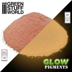 GLOW Time Orange - Glow in the Dark Pigment Powder - Green Stuff World - 30 mL bottle - Gootzy Gaming