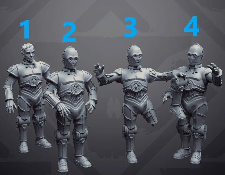 Golden Translator Droid - Single Miniature - SW Legion Compatible (38 - 40mm tall) Resin 3D Print - Skullforge Studios - Gootzy Gaming