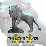 Grand Lion - Roleplaying Mini for D&D or Pathfinder - 32mm Scale High Quality 8k Resin 3D Print - Lion Tower Miniatures - Gootzy Gaming