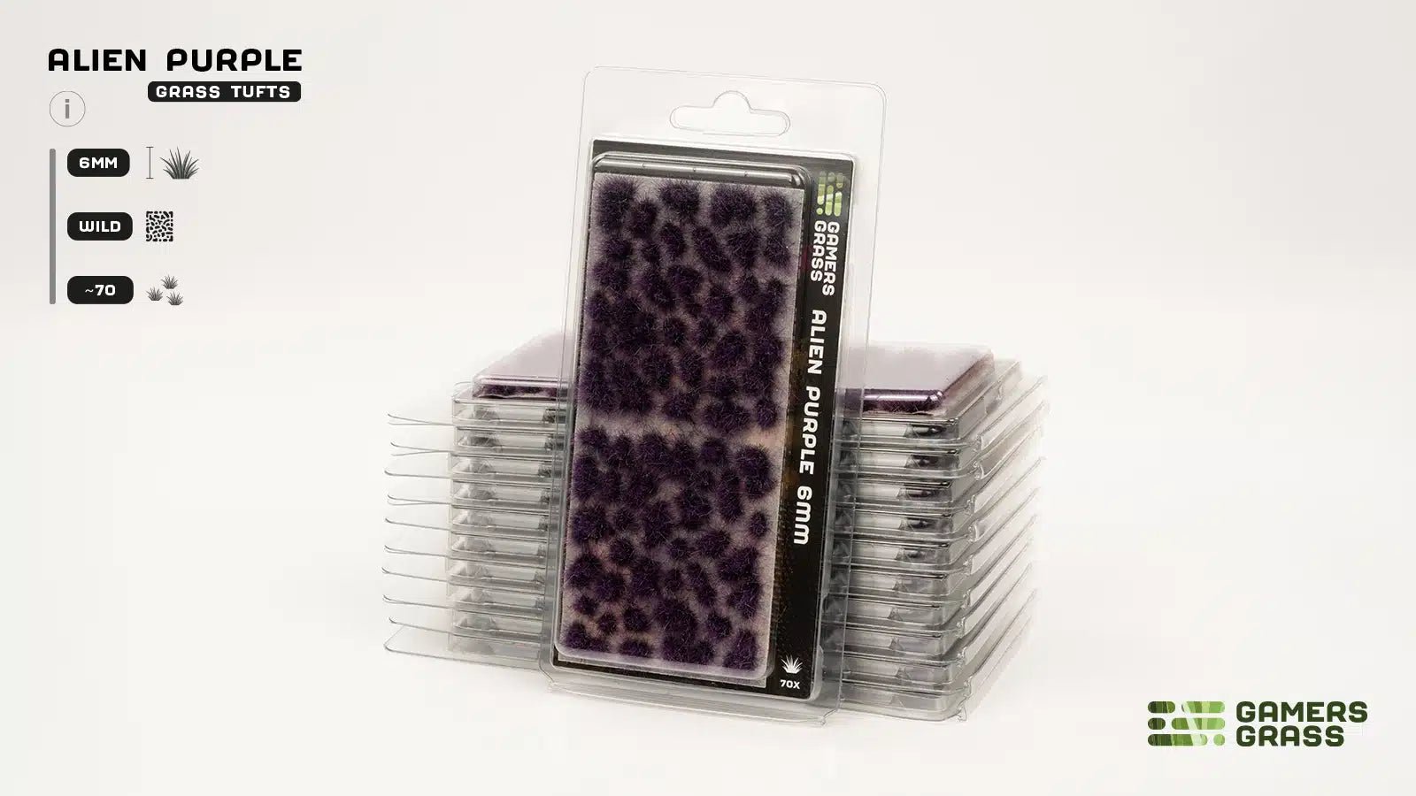 Grass Tufts - Alien Purple 6mm - Gamers Grass - 70x Self Adhesives - Gootzy Gaming