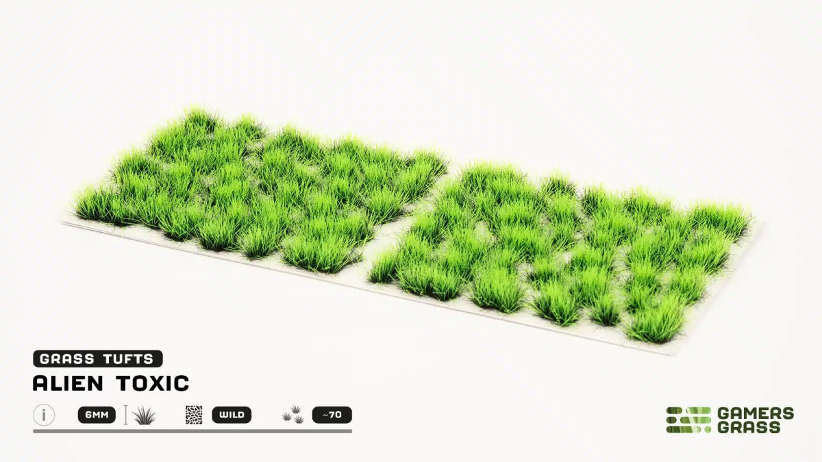 Grass Tufts - Alien Toxic 6mm - Gamers Grass - 70x Self Adhesives - Gootzy Gaming