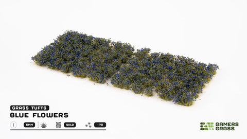 Grass Tufts - Blue Flowers - Gamers Grass - 70x Self Adhesives - Gootzy Gaming