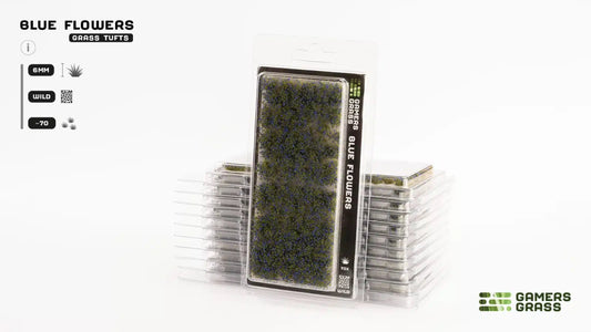 Grass Tufts - Blue Flowers - Gamers Grass - 70x Self Adhesives - Gootzy Gaming