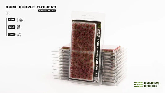 Grass Tufts - Dark Purple Flowers - Gamers Grass - 70x Self Adhesives - Gootzy Gaming