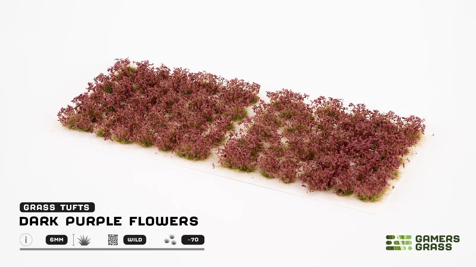 Grass Tufts - Dark Purple Flowers - Gamers Grass - 70x Self Adhesives - Gootzy Gaming