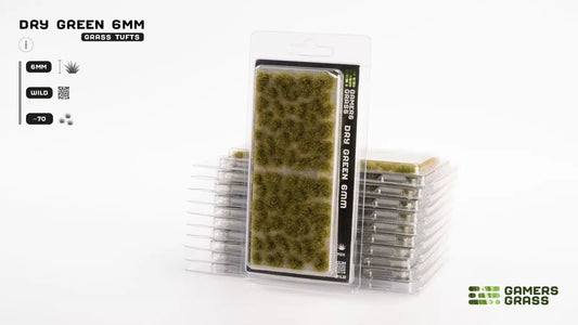 Grass Tufts - Dry Green 6mm - Gamers Grass - 70x Self Adhesives - Gootzy Gaming