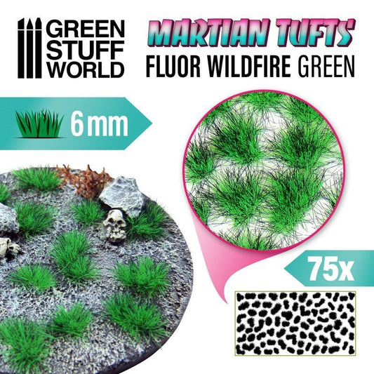 Grass Tufts - Fluor Wildfire Green 6mm - Green Stuff World - 75x Self Adhesives - Gootzy Gaming