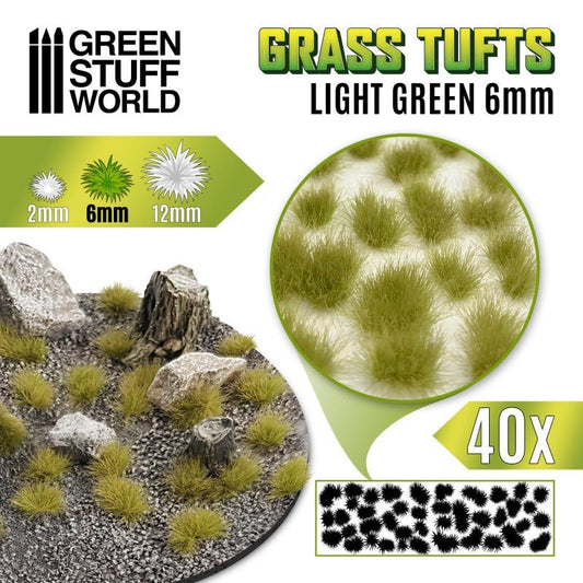 Grass Tufts - Light Green 6mm - Green Stuff World - 40x self adhesives - Gootzy Gaming