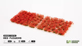 Grass Tufts - Red Flowers - Gamers Grass - 70x Self Adhesives - Gootzy Gaming