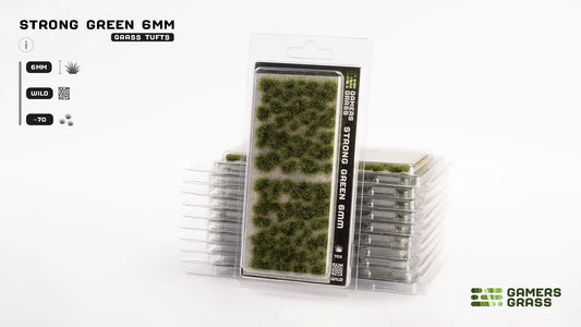 Grass Tufts - Strong Green 6mm - Gamers Grass - 70x Self Adhesives - Gootzy Gaming