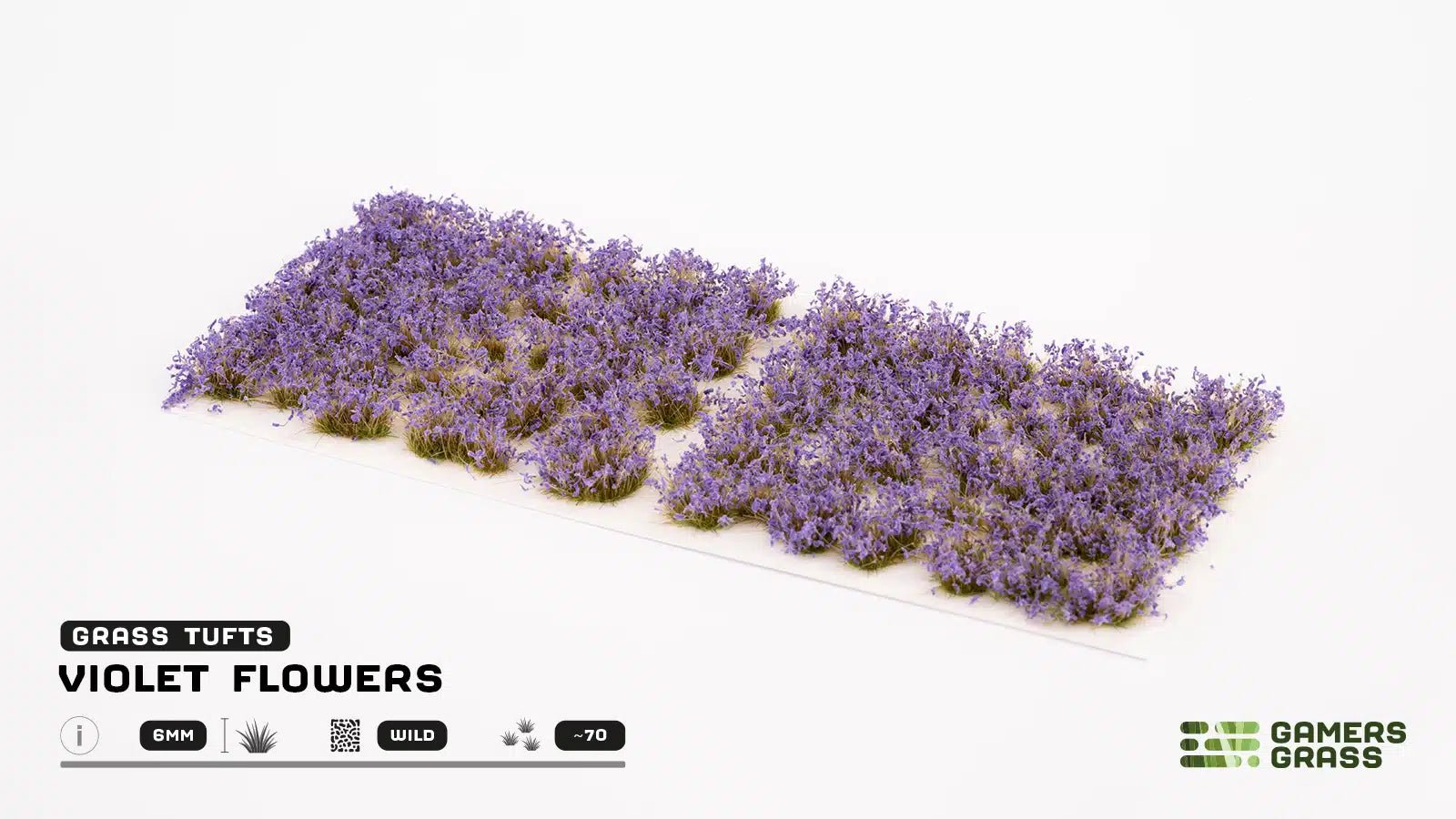 Grass Tufts - Violet Flowers - Gamers Grass - 70x Self Adhesives - Gootzy Gaming