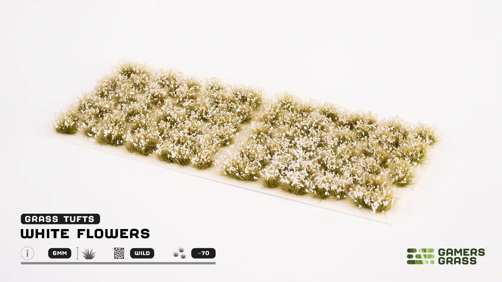 Grass Tufts - White Flowers - Gamers Grass - 70x Self Adhesives - Gootzy Gaming