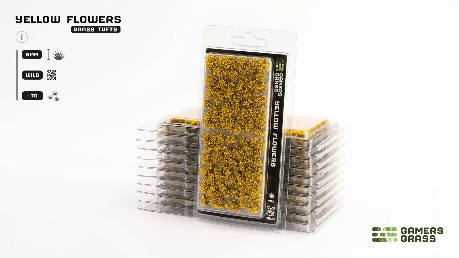 Grass Tufts - Yellow Flowers - Gamers Grass - 70x Self Adhesives - Gootzy Gaming