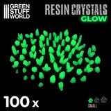 Green Glow Crystals - Small Size - Green Stuff World - 100 Crystal Bits - Gootzy Gaming