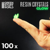 Green Glow Crystals - Small Size - Green Stuff World - 100 Crystal Bits - Gootzy Gaming