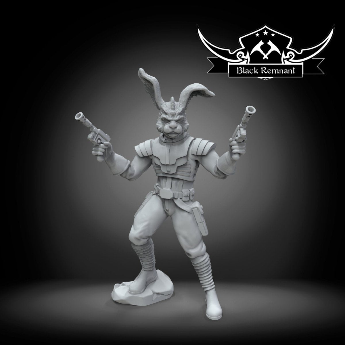 Green Rabbit Bounty Hunter Miniature - SW Legion Compatible (38-40mm tall) Resin 3D Print - Black Remnant - Gootzy Gaming