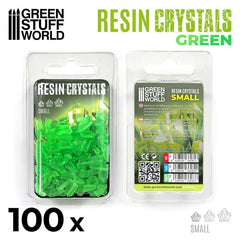 Green Resin Crystals - Small Size - Green Stuff World - 100 Crystal Bits - Gootzy Gaming