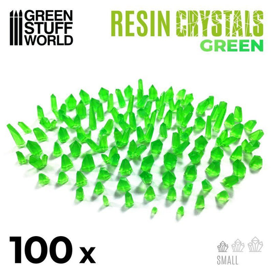 Green Resin Crystals - Small Size - Green Stuff World - 100 Crystal Bits - Gootzy Gaming