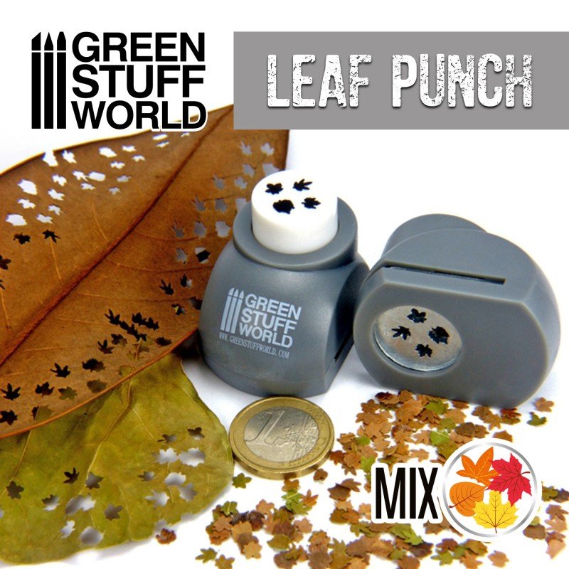 Grey Leaf Punch (4 Styles Mix) - Miniature Leaf Hobby Tool - Green Stuff World - Gootzy Gaming