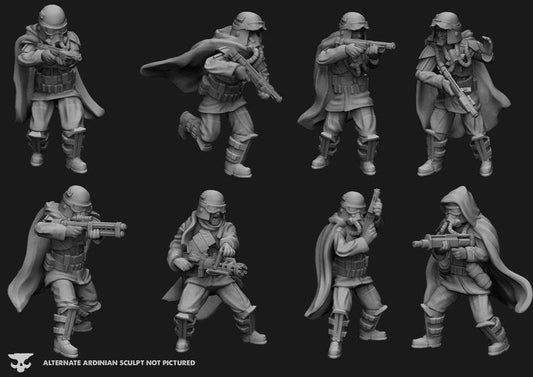 Grunge Trooper Squad Miniatures - 8 Miniature Bundle - SW Legion Compatible (38-40mm tall) Resin 3D Print - Skullforge Studios - Gootzy Gaming