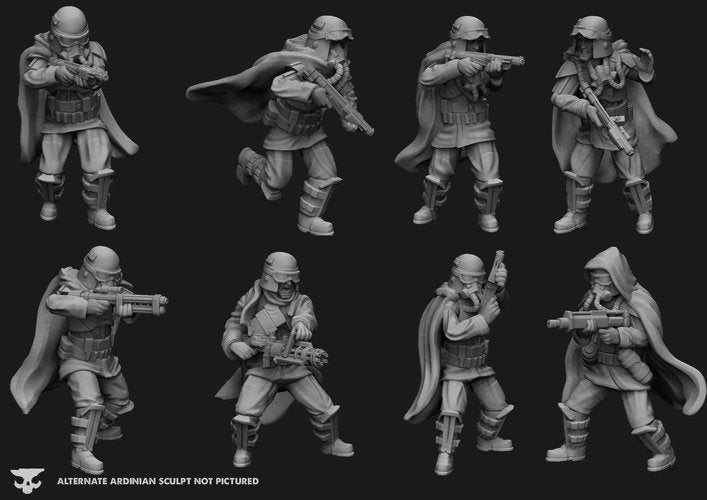 Grunge Trooper Squad Miniatures - 8 Miniature Bundle - SW Legion Compatible (38 - 40mm tall) Resin 3D Print - Skullforge Studios - Gootzy Gaming