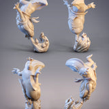 Hanabi, Hanzaki Firebreathing Ninja Salamander - Single Roleplaying Miniature for D&D or Pathfinder - 32mm Scale Resin 3D Print - Cobramode - Gootzy Gaming