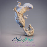 Hanabi, Hanzaki Firebreathing Ninja Salamander - Single Roleplaying Miniature for D&D or Pathfinder - 32mm Scale Resin 3D Print - Cobramode - Gootzy Gaming