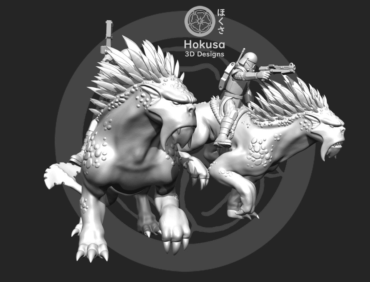 Harsh Weather Clone Beast Rider - Single Miniature - SW Legion Compatible (38-40mm tall) Resin Multi-Piece 3D Print - Hokusa Designs - Gootzy Gaming
